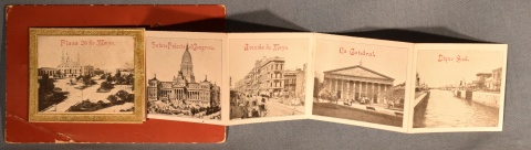ANTIGUA POSTAL DE BUENOS AIRES, en forma de 5 pequeas postales plegadas. editada por PEDROCCHI, Bs As. circa 1900