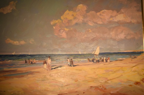 Montoya Ortiz 'Playa', leo, firmado abajo a la derecha. 100 x 120 cm