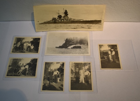 GRAFF SPEE - 7 fotografas, entre ellas la del buque que se entregaba a cada tripulante como recuerdo.