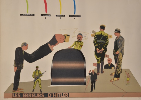 Segui, Antonio. 'Les Eserreurs D' Hitler', grabado N 93/100. 50 x 65 cm.