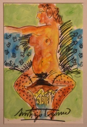 Cogorno, Santiago. Desnudo Femenino, tcnica mixta. 22 x 14 cm.