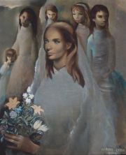 LYDIS. La Novia y su Cortejo, óleo sobre tela. 73,2 x 60 cm.