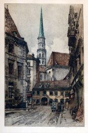 Kasimir, Robert. Viena; aguafuerte impreso en colores. 40 x 27 cm.