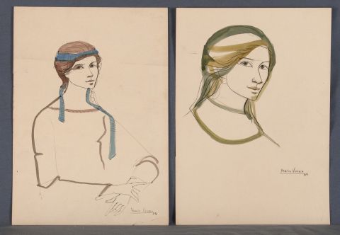 Vuono, Mario. Mujer, acuarelas 1969. 40 x 28 cm. con funda