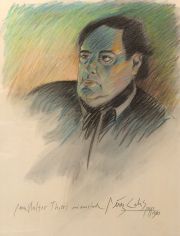 Perez Celiz, Personaje, Pastel, 82 x 62 cm.