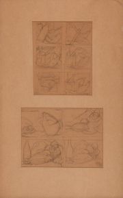 Candia, estudios, 4 dibujos en 2 marcos
