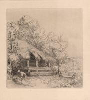 Legros, alphonse, Le Petit Hangar, punta seca 1904, 14 x 13