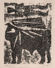 Seoane, Toros y toreros, Banderillero, xilografía, 29 x 24