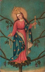 Virgen del Rosario, óleo