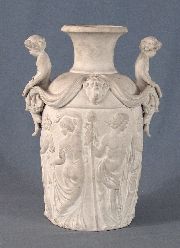 Vaso porcelana de Biscuit, estilo clasico, restaurado