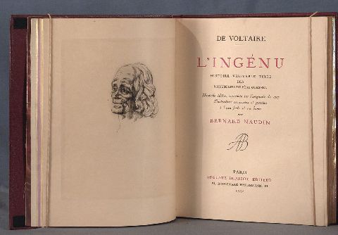 Voltaire, (Francois Marie Aroute, dit) L´Ingenú, 1927. Creuzevault, grabados al agufuerte de Bernard Naudin