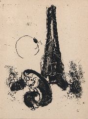 Chagall, La Torre Eiffel, litografia