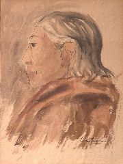 Castagnino, Retrato de Gaucho, acuarela, 22 x 29