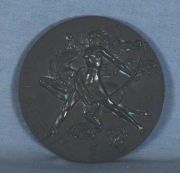 Medalla Art Deco, Conmemorativa, Raymond Delamarre, 'Aptemis' fechada 1967, diametro 11,5