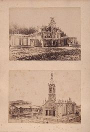 BOOTE, Samuel. Dos fotos de La Plata: Chalet del gobernador y San Ponciano, mas tres fotos al dorso de canada (fotografo