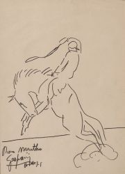 GASPARINI, Osvaldo 'Doma', dibujo tinta, 1975. 32 x 22 cm