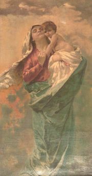 Virgen con niño, óleo