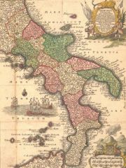 Mapa Seutter, Sur de Italia, Grabado