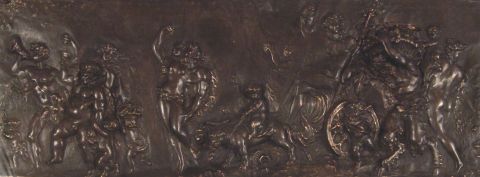 Escena neoclásica, placa en relieve de cobre.