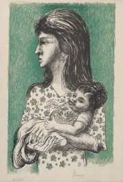 BERNI, 'Maternidad'. Litografía 16/200 firmada, catálogo Mamba N°25 pág55