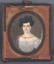 Retrato femenino, miniatura oval