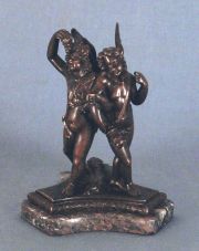 Grupo escultórico en bronce, Bacanal,