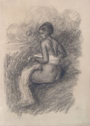RENOIR. Desnudo femenino, litografìa con sello a seco, abajo a la derecha.