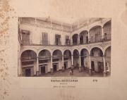 Alfred Briquet. Patio del Hotel Iturbide, México. Footografía circa 1870.