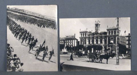 Dos fotografías de la Guerra Civil Española, 1936.