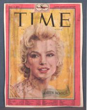Portada de la revista Time con la figura de Marilyn Monroe, autografiada y dedicada. Mayo de 1946.