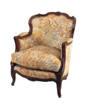 Sillones Luis XV, tapizados chintz floreado