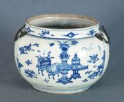 Cache pot de porcelana china blanca y azules (18)