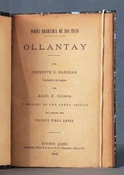 MARKHAM, Clemente T.: 'OLLANTAY - POESIA DRAMATICA DE LOS INCAS