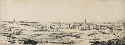 REMBRANDT 'Paisaje', aguafuerte