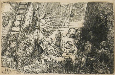 REMBRANDT 'The Circuncision', aguafuerte