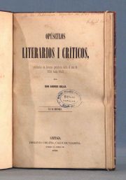 BELLO, Andres: OPUSCULOS LITERARIOS...1 Vol.