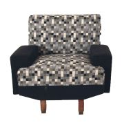Sofá y dos sillones tapizado cuadriculado