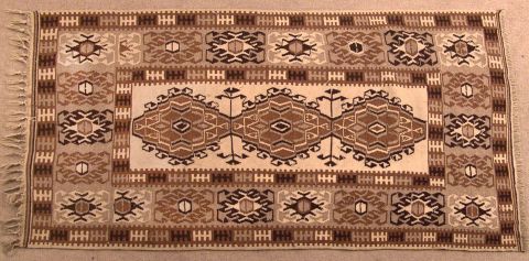 Kilim de lana marrón 158 x 110 cm