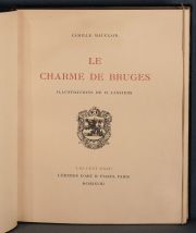 MAUCLAIR, Camille.Le charme de Bruges, ilustraciones de A. Cassiers, Encuadernación de Franz.. Averías. 1928.
