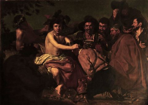 Borrachos, óleo copia de Velazquez.