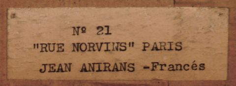 ANIRAN, Jean. Rue Norvins, acuarela. Fda. 1956