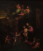 ANONIMO. Escena religiosa, óleo sobre tabla, siglo XVIII