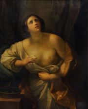 Cleopatra, óleo firmado al dorso, Guido Santa Cruz, siglo XIX 123 x 96 cm.