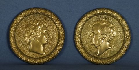 Medallones de bronce de Wagner y Beethoven