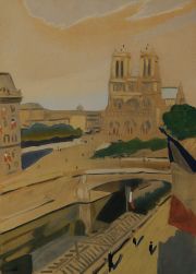 Paris, grabado acurelado, fdo abajo a la izq. Marquet 49 x 39
