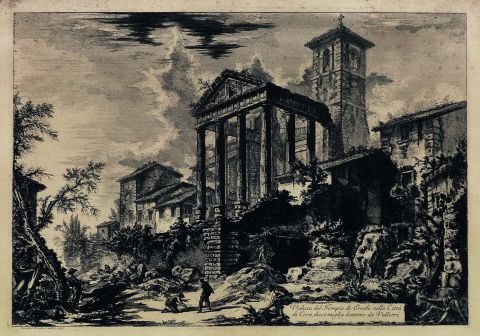 Piranesi, Veduta del Templo Di Ercole', grabado