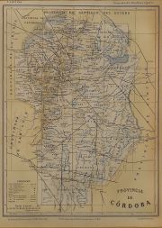 Mapa Pcia. de Cordoba. Año 1888