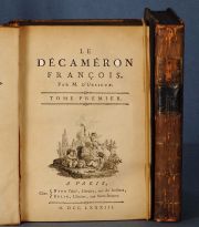 USSIEUX, Louis d´: LE DECAMERON FRANCOIS par...A paris, Nyon et Belin, 1783. Desperfectos 2 Vol