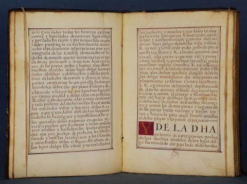 Carta Hidalguía: DON PHELIPPE , por la gracia....Libro miniado de Hidalguía, vecinos de la Villason. Deterioros. Ex- Lib