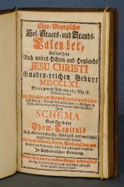 Calendario Cristiano,Libro alemán en cuero, Jesu Christi 1761. (74)